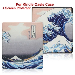 Premium PU Leather Book Cover with Screen Protector and Auto Sleep/Wake Function - Kindle oasis 7inch (Surfing)