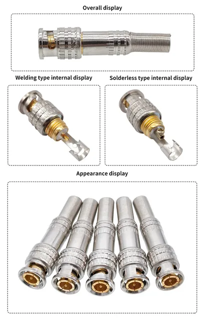 BNC Maschio A Maschio Per Telecamere Sicurezza Cavo Coassiale RG59 BNC Maschio-maschio Per Telecamere Sicurezza CCTV - Lunghezze Varie (3,6,12,25 - Foto 7