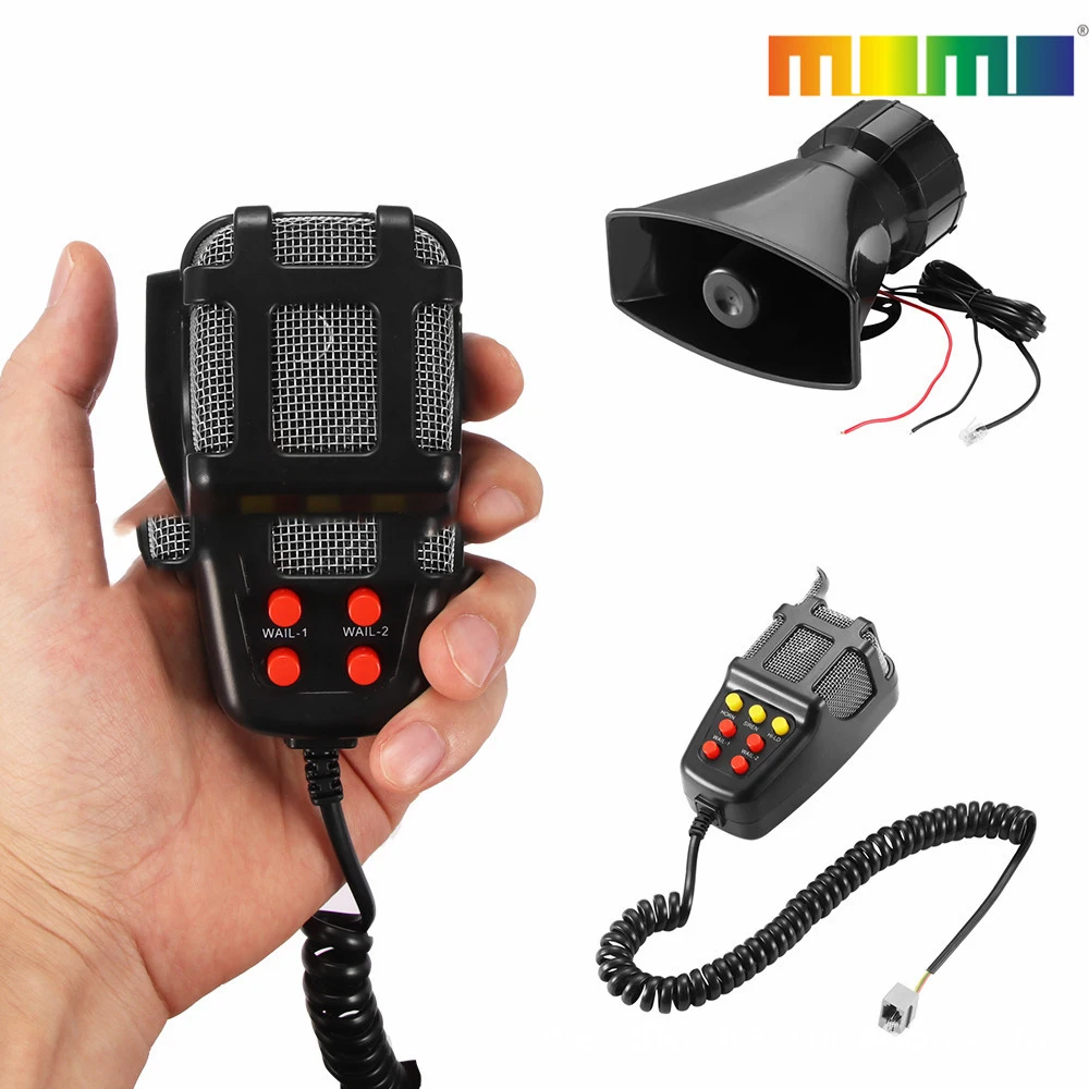 7-Sound Loud Car Warning Alarm Truck Portable Alarm Loudspeaker 12V Siren Air Horn Megaphone Police Firemen Car Horn 110DB