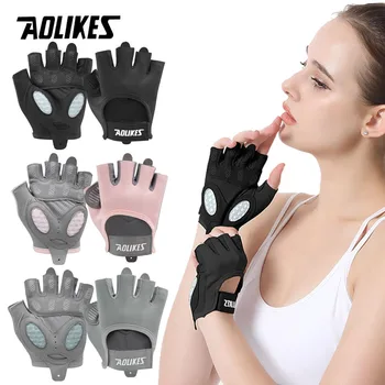AOLIKES Breathable Cycling Gloves Workout Gym Gloves for Men Women Weight Lifting Fingerless Gloves Training Exercise Fitness
