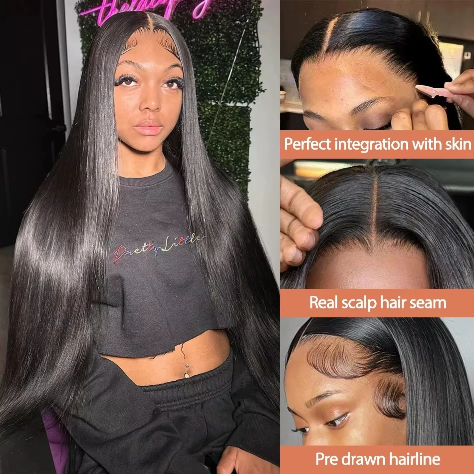 13x6 Lace Wig 100% Human Hair 13X4 Straight 4x4 5x5 Lace Frontal Wig Lace Front Ready To Wear  Glueless Brazilian Wig For Women