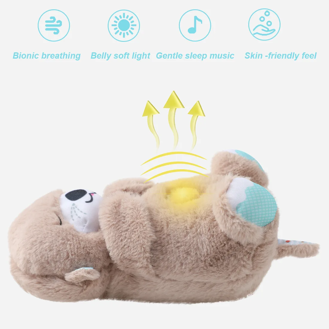 Breathing Otter Plush Toy with Light and Sound Newborn Baby Gift Fan  Valentine's Day Gift Pet Cat Toy - AliExpress