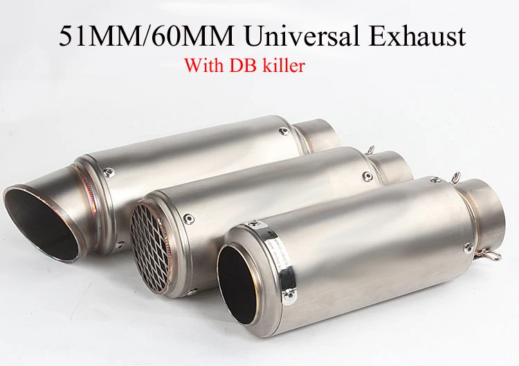 

51MM 60MM Universal Motorcycle sc Exhaust proyect Muffler Escape Moto Dirt Bike Scooter Exhaust DB killer Suitable for most moto