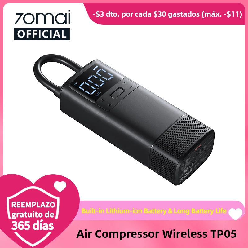 70mai bomba de neum ticos de coche compresor de aire TP05 24V pantalla 