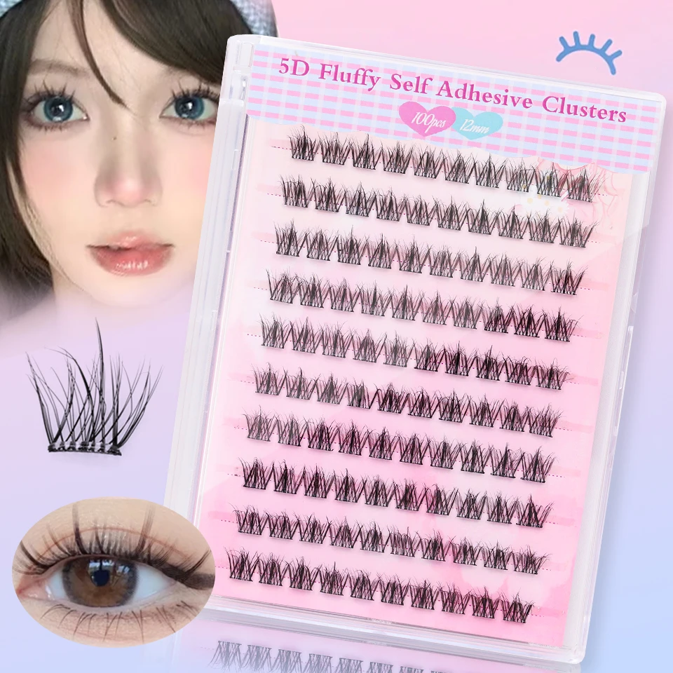 Description Picture 2 of itemSelf-adhesive Glue Free False Eyelashes Reusable No-removal DIY Segmented DIY Lashes Clusters No Glue Needed Natural Soft Lashes
