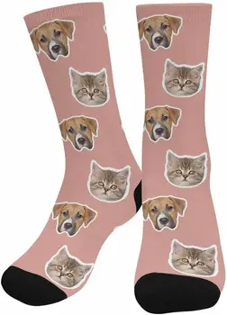 Calzini per il viso personalizzati con foto di animali domestici Calzini per il viso personalizzati per donna Calzini per uomo con volti su loro Taglia unica personalizzata 1
