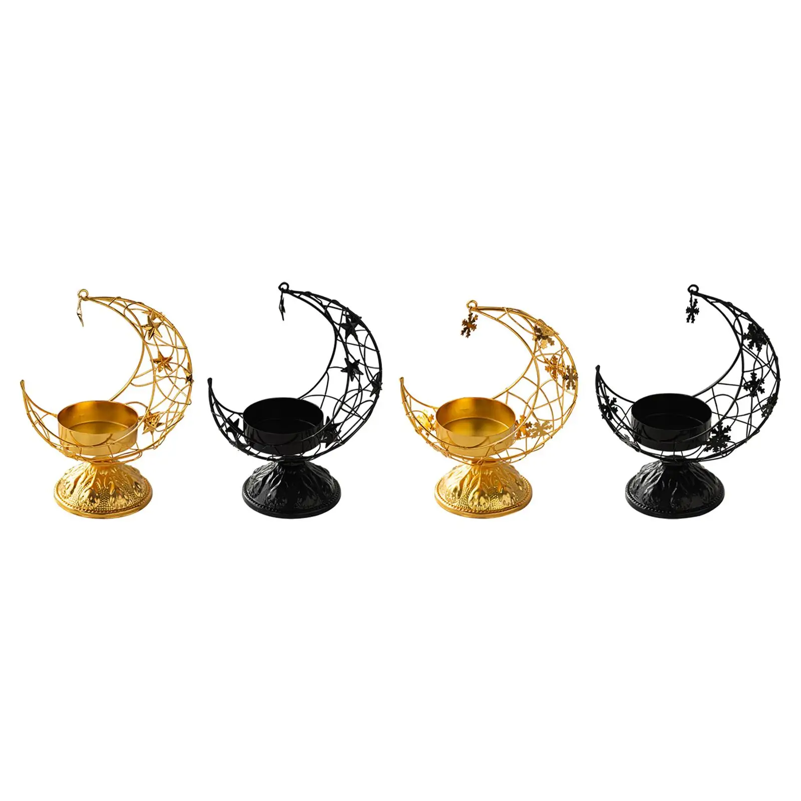 Metal Moon Votive Candle Holder Candle Stand for Wedding Party Festival