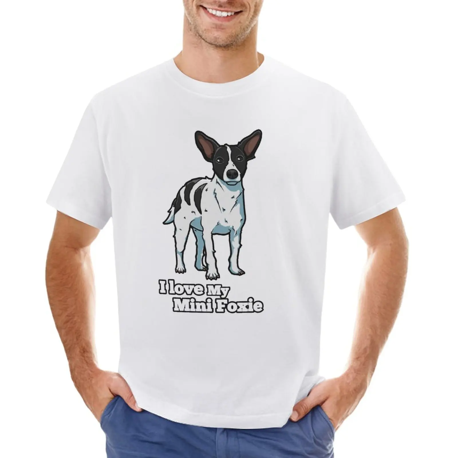I Love My Mini Foxie T-Shirt Vintage Clothes Cute Tops Sweat Mens Vintage T-Shirt