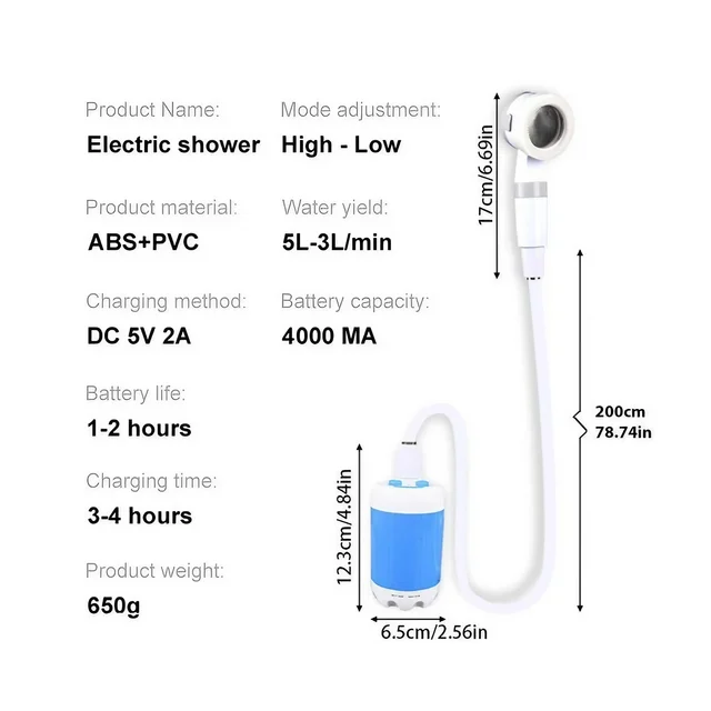 Portable Rechargeable Outdoor Shower 2