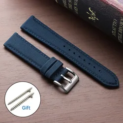 Premium Genuine Sailcloth Waterproof Quick Release Sports Watch Band - 22mm (Blue)