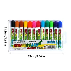 Vibrant Erasable Whiteboard Marker Set - 12 Non - Toxic Colors, Refillable for Office, Classroom, and Conference Use (12color ste)