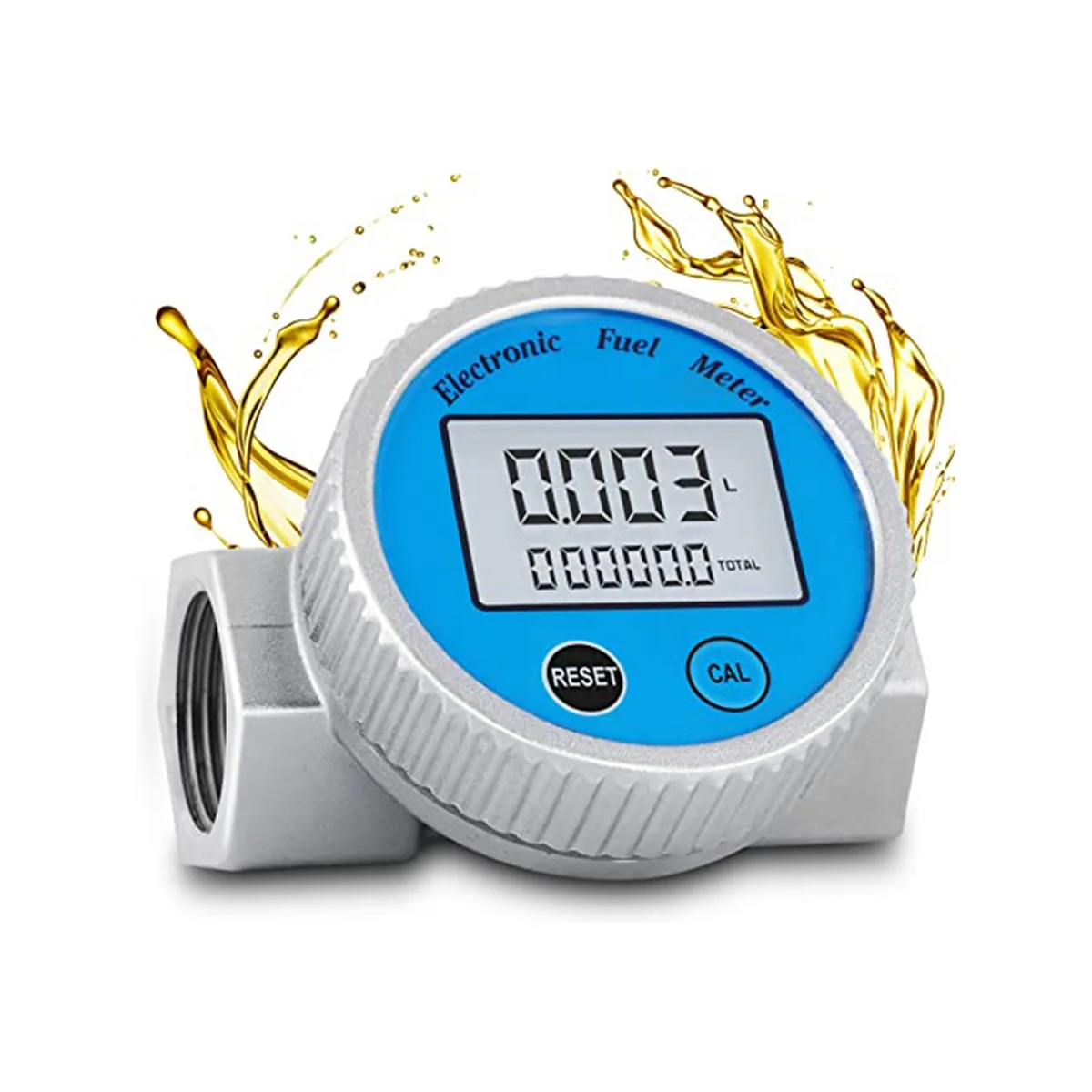 

Turbine Flow Meter Waterproof Digital Fuel Flowmeter 2.37-26.41GPM DieselFuel MethanolKerosene Oil (1In NPT)