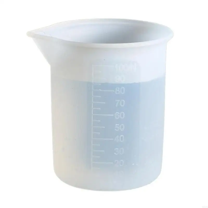 Y08A 100ml Non-Stick Silicone Cup Epoxy Resin Mixed Measuring Cup Accessories Gadgets