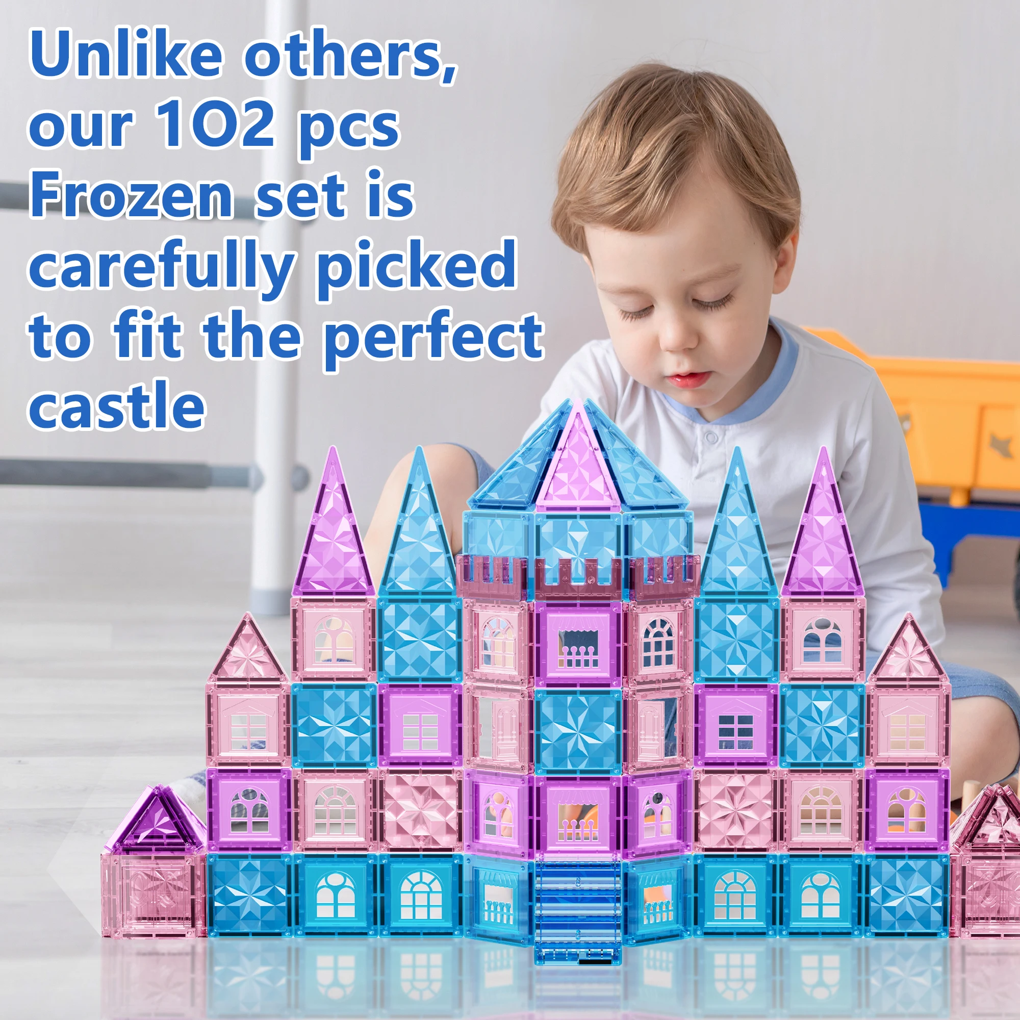 Ice and snow world magnetic film, creative structure cognitive toy, suitable for birthday gifts for boys and girls over 3 years