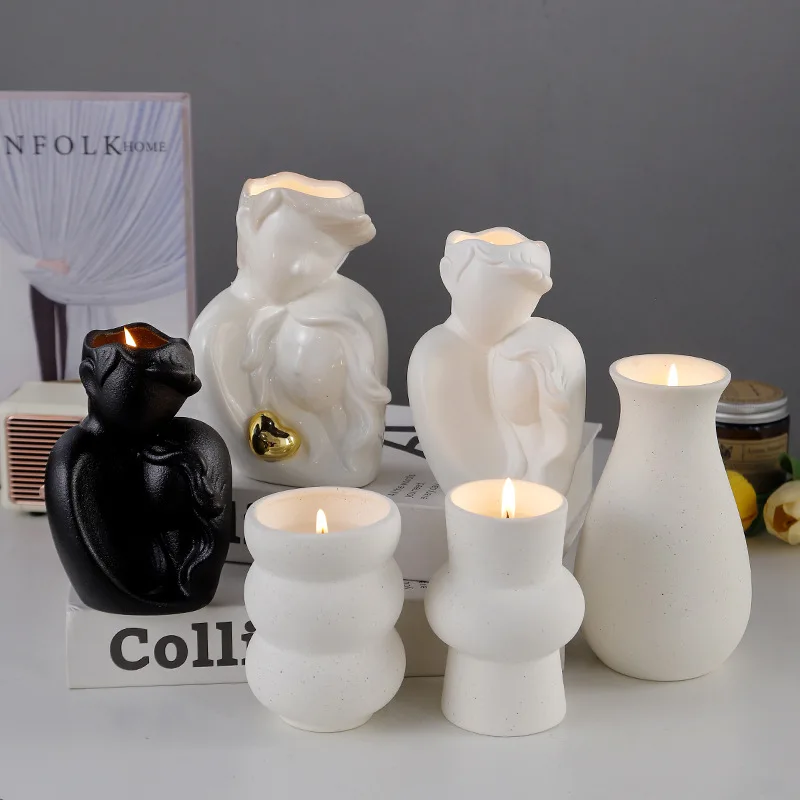 

Creative Body Shape Ceramic Aromatherapy Candle Candle Holder High-end Home Decoration Crafts Candle Container