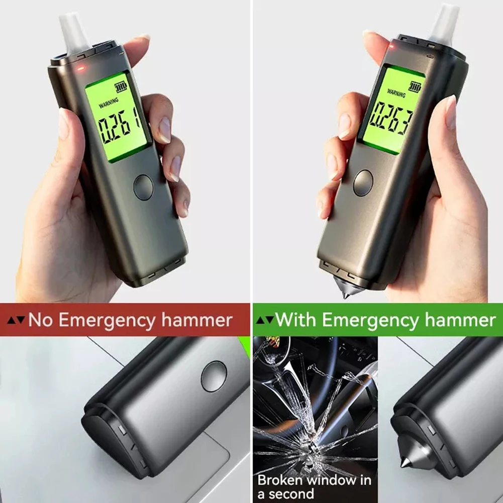 Alcohol Tester With LED Digital Display Alcoholmeter Alcohol Tester Accuracy Breathalyzer Diagnostic Tool ABS Car Accessories