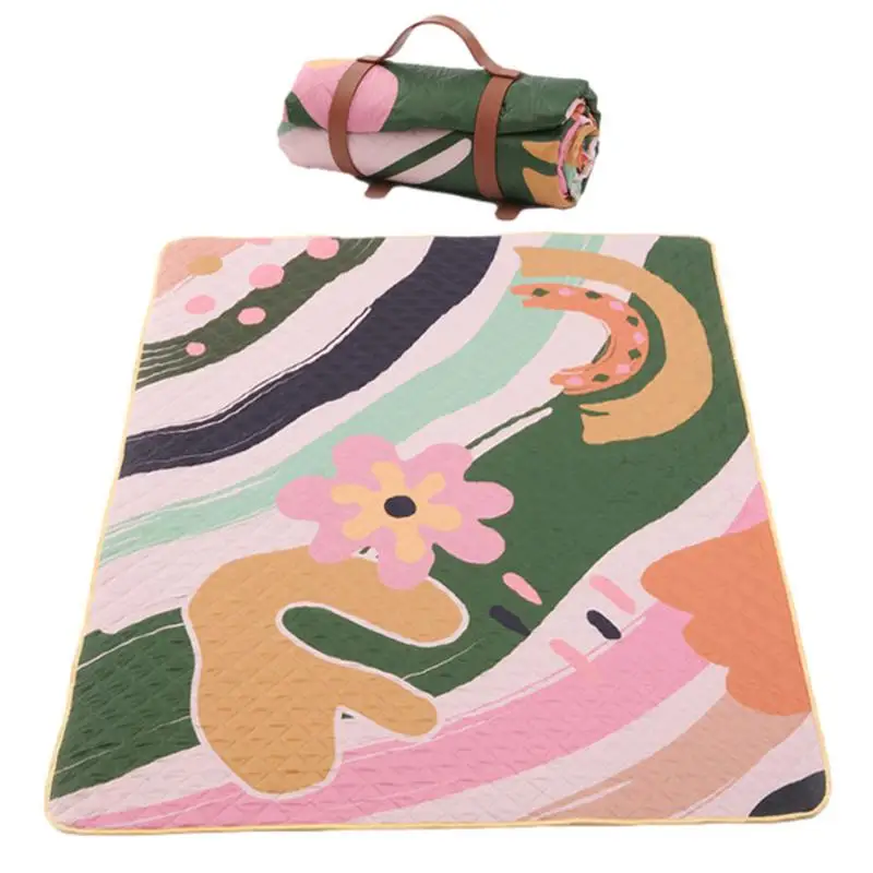 

Extra Large Picnic Blanket 78.7X78.7In Waterproof Multi-Layer Beach Picnic Mat With Carry Strap Outdoor Blanket For Camping Park