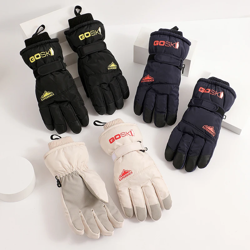 Winter Ski Gloves for Kids Warm Thicken Mittens Anti Slip Waterproof for Boys Girls Outdoor Sports Children Skiing Gloves 4