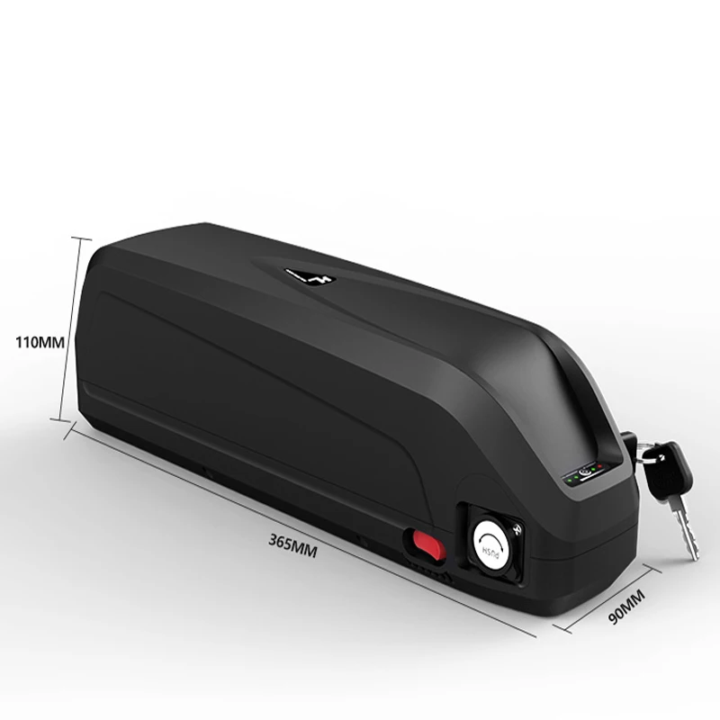 aimjin Hailong DP-9 48V 52V 36V downtube lithium ebike battery with USB port  Hailong DP-9 ebike battery mounted on bicycle downtube with key lock system
