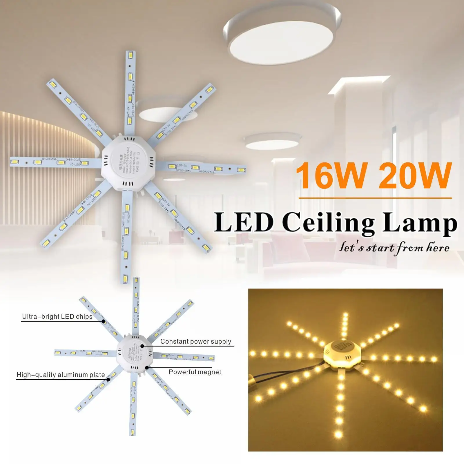 Led Ceiling Lamp Octopus Light 12w 16w 20w Led Light Led 230v Ac Saving 220v Energy Board Expectancy 5730smd Lamp 240v S7w1