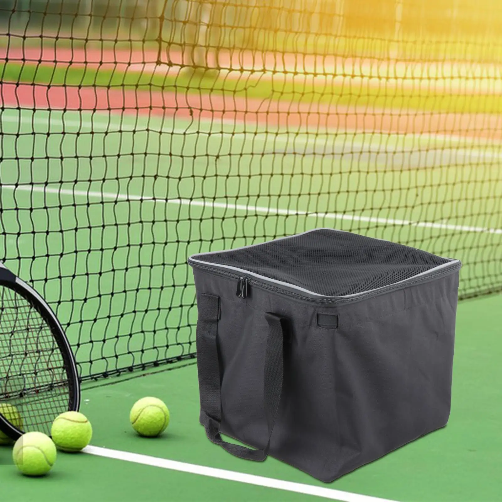 Tennis Ball Bag with 2 Handles Large Ball Capacity Holds 160 Balls Storage Bag Tennis Ball Holder Cart Frame Not Included