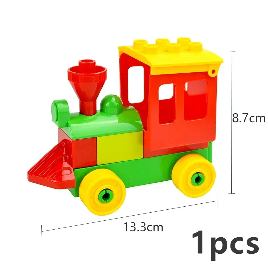 Large Particle Railway Transport Set - Big Size Building Block Train Car Parts