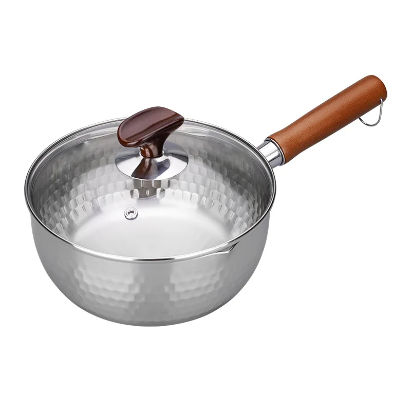 18/10 Stainless Steel Soup & Noodles Cook Pot with Solid Wood Handle 5