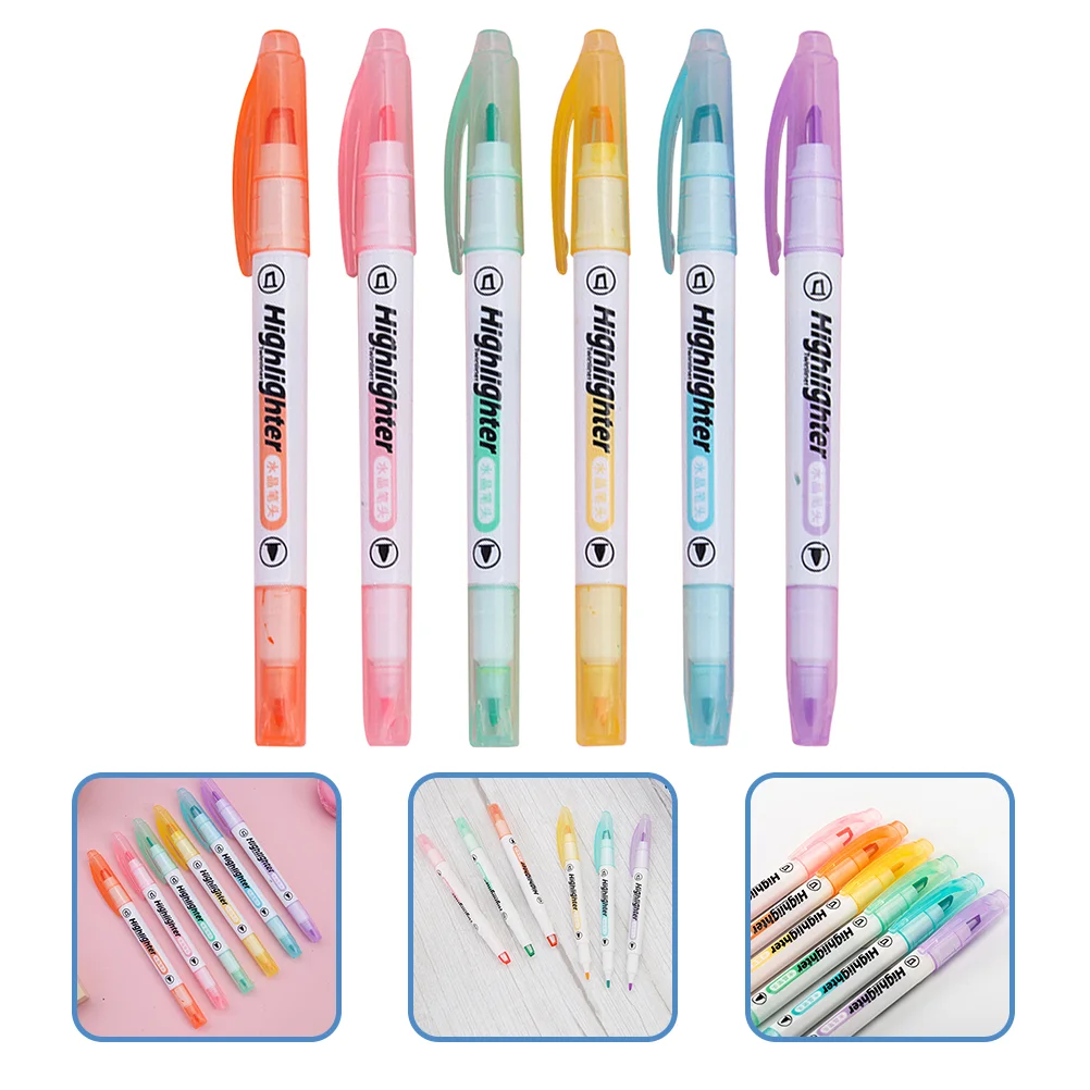 

Double Ended Highlighter Multi-function Mark Pen Scrapbook Marker Office Accessories Colorful Highlighters