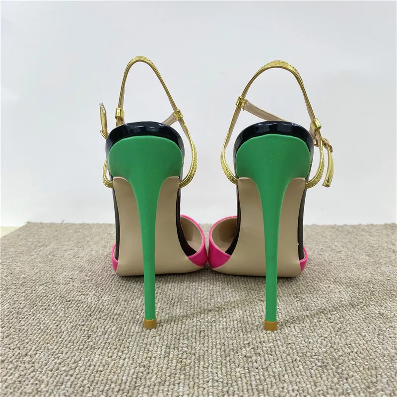 Keshangjia 12cm Color Matching Baotou High Heels women's Thin