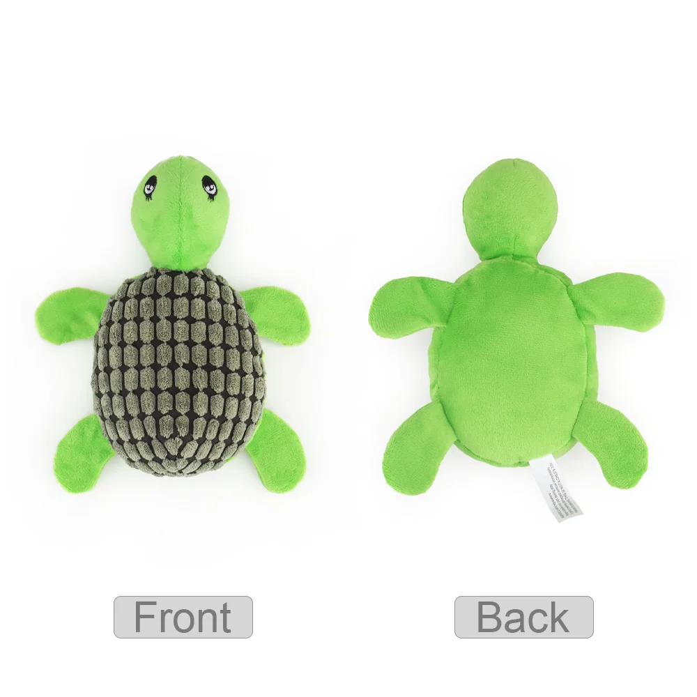 Green Tortoise Plush Turtle Sound Dog Toy - PeticaDeals