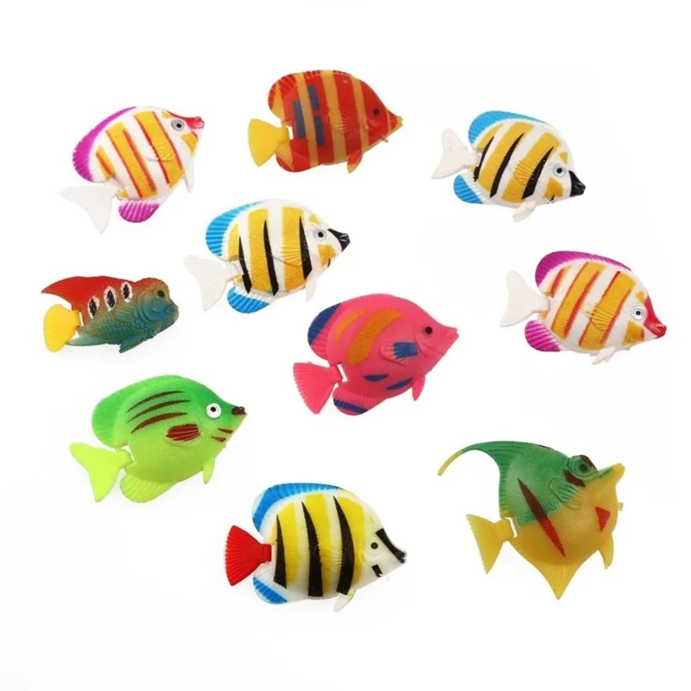 10PCS Artificial Ocean Tropical Fish Plastic Small Floating Fishes Vivid Simulated Fake Tropical Fish Fish Tank Decorations 3
