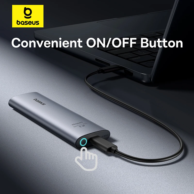 Gabinete Ssd 10gbps Protocolo Nvme M.2 para Usb tipo c 3.2 Gen2 8tb Adaptador Externo de Metal Nova Venda Baseus-m2 Case de - Imagem 6
