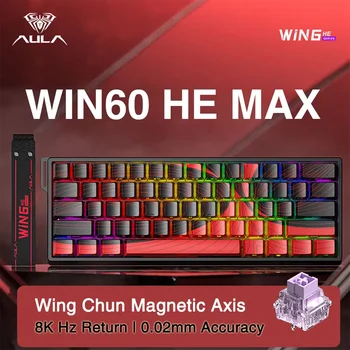 AULA WIN60 WIN68 HE Esports Magnetic Switch Keyboard Rapid Trigger 8K Return RGB Hotswap 60% 68% Custom Game Keyboard 1