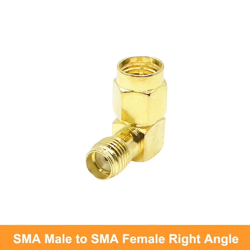 Adaptateur SMA angle droit 90° pour drone FPV, quatre coloris disponibles : noir, rouge, bleu, argent