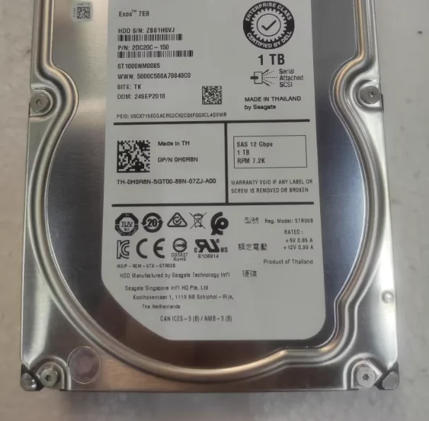 For 0H0R8N ST1000NM0085 1T SAS 7 2K 3 5 inch 12G server hard drive