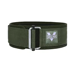 Enhanced Fitness Weightlifting Belt with Adjustable Lumbar Support and Metal Buckle - XL (Green)
