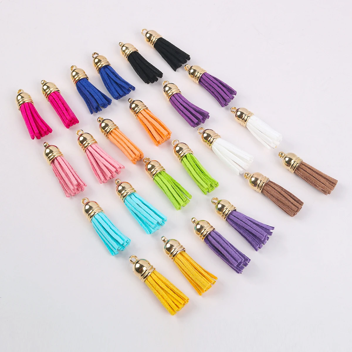 Mini Suede Fringe Tassels for Keychains Sewing Clothes Accessories 20pcs 36MM