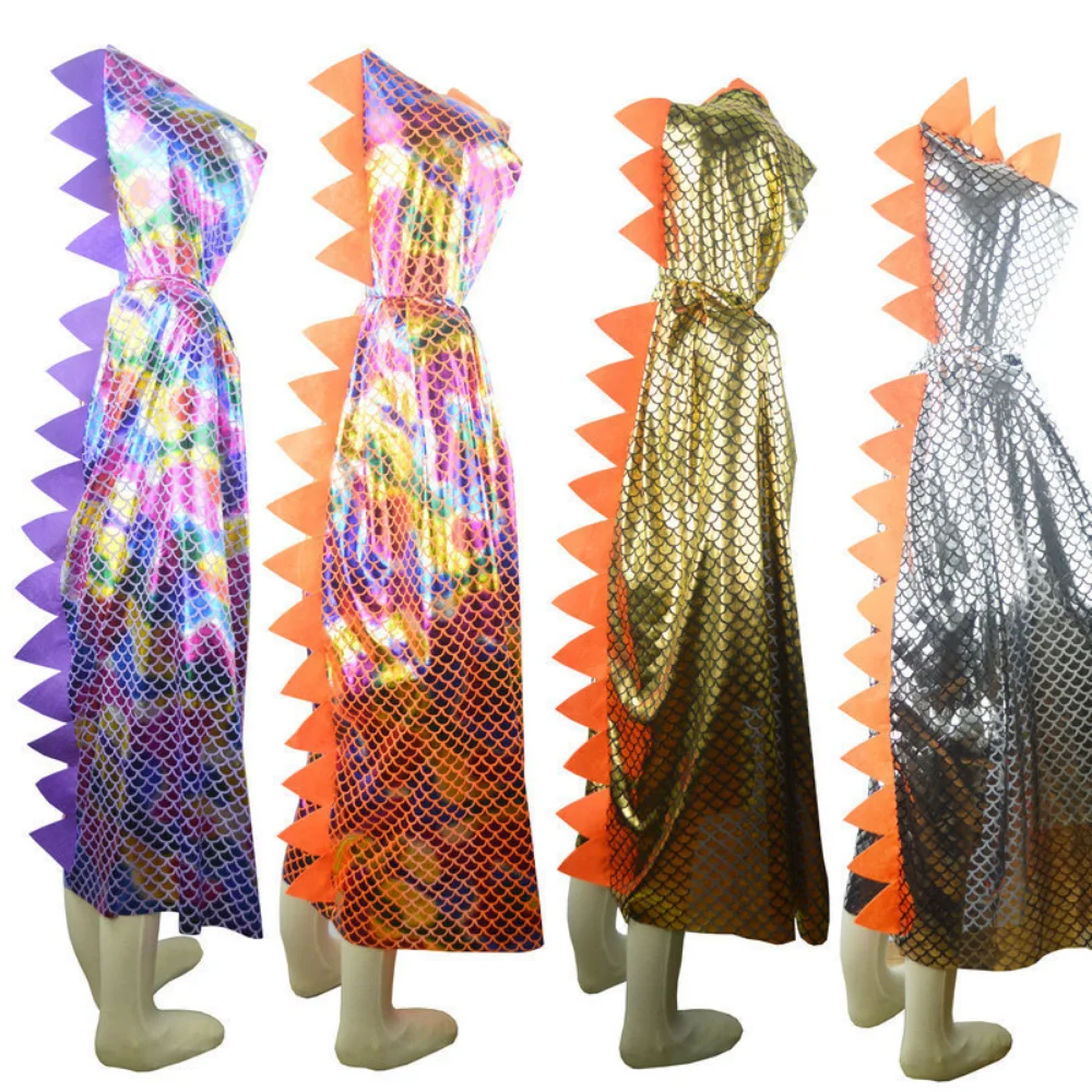 

Children Dinosaur Cape Halloween Cosplay Dinosaur Hooded for Kids Wizard Witch Cape Birthday Party Christmas Gift Dino Cloak