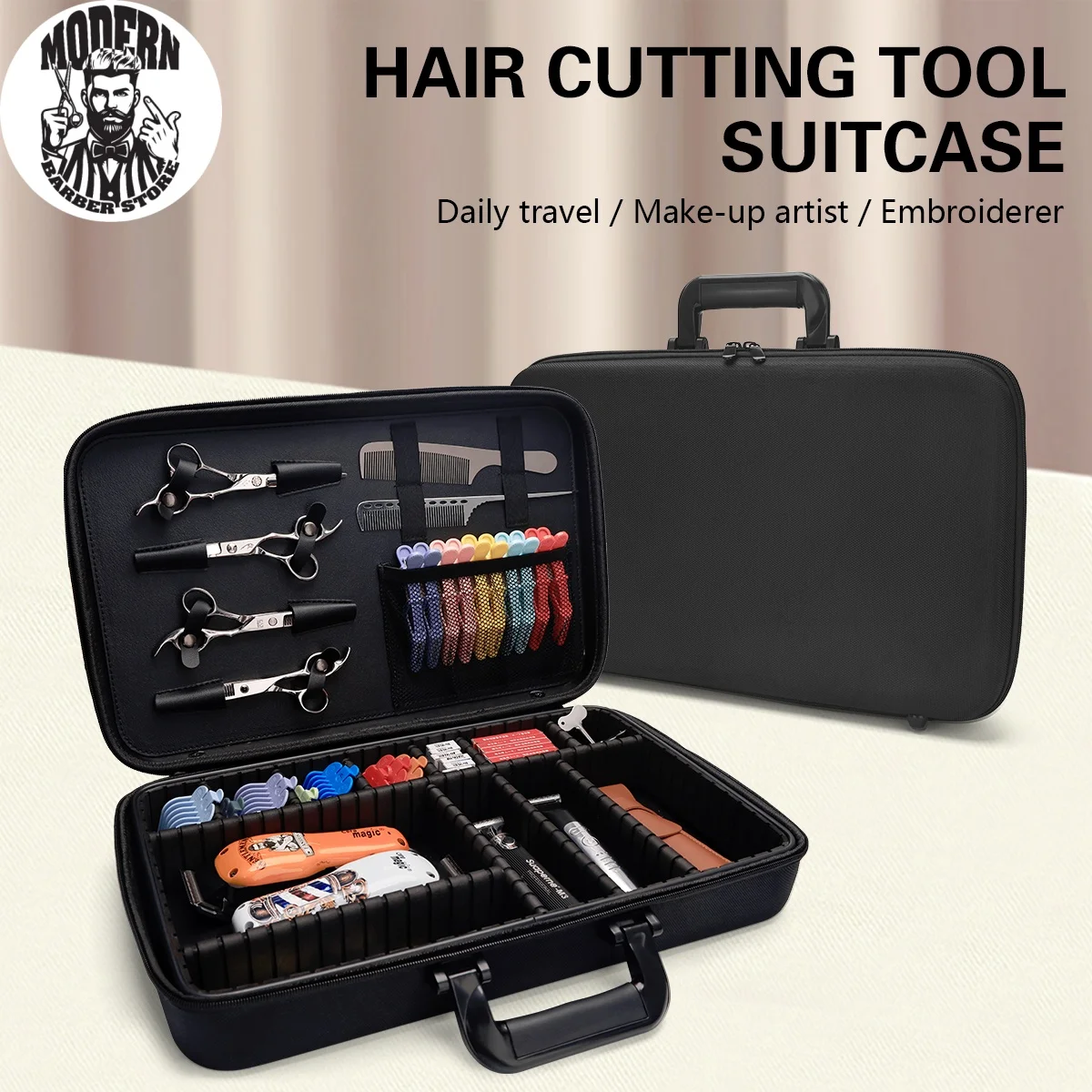 Barber Carrying Case Storage Hard Bag Barbershop Scissors