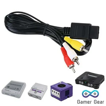 Audio Video Cable 1.8M For Nintendo 64 AV Cable to RCA Super Nintend GameCube N64 SNES Game Cube Accessory