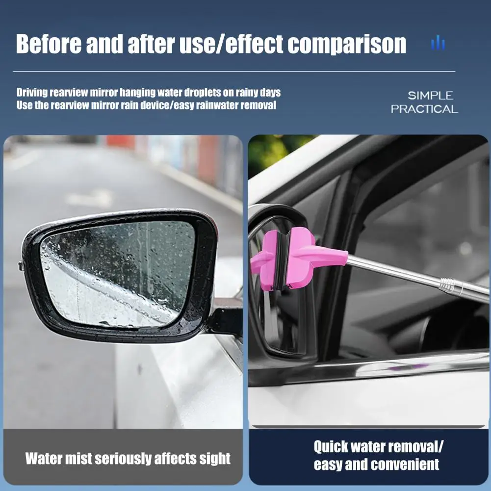 

Pe Natural Rubber Auto Squeegee Cleaner Telescopic Car Mirror Squeegee A Multifunctional Rubber Cleaner for Auto Rearview