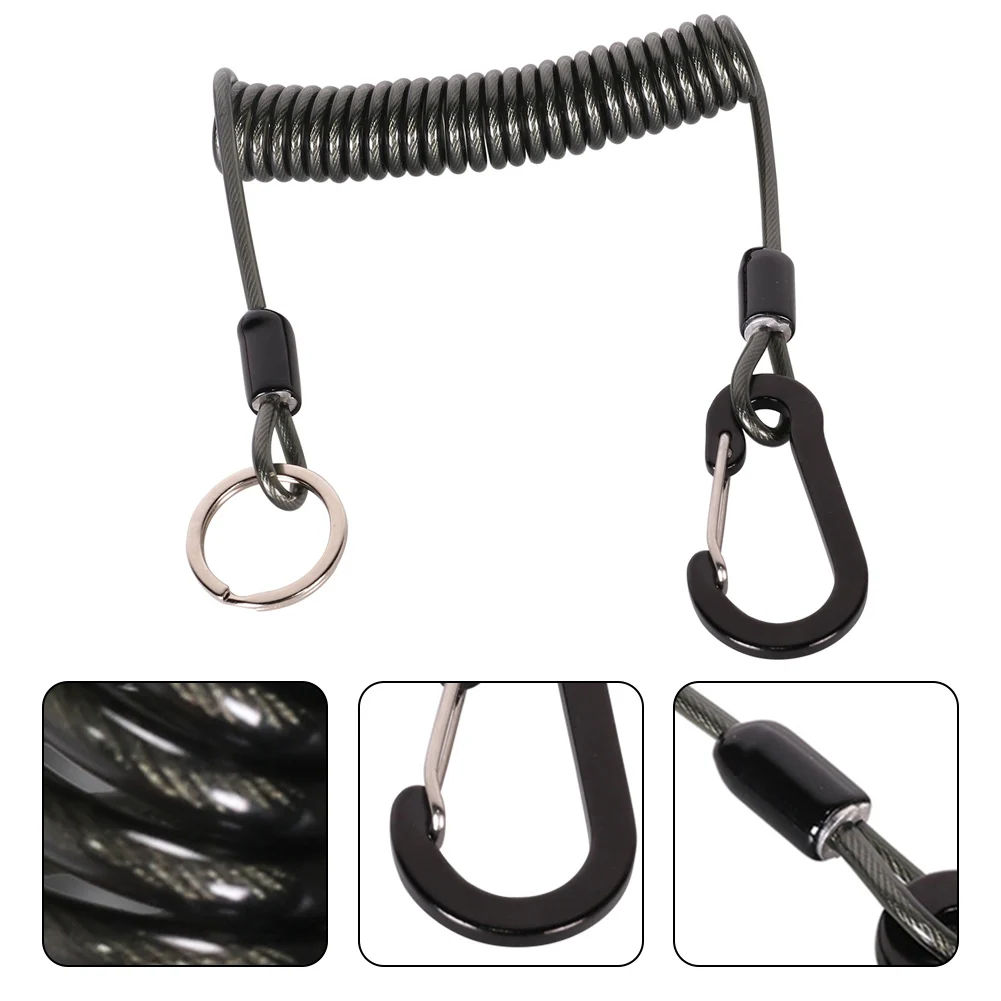 1.2/2m Fishing Missed Rope Anti-Lost Spiral Spring Lure Plier Lanyard Retractable Spring Elastic Rop Fishing Lanyards Outdoor