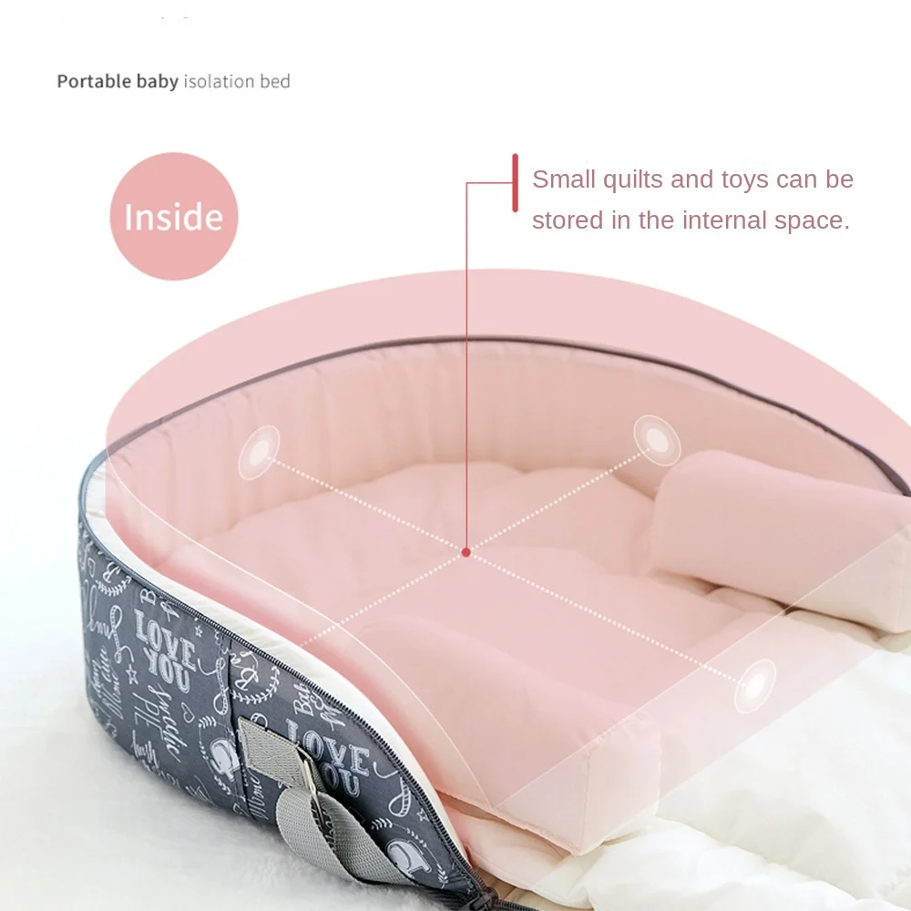 Lit nid de bébé avec oreiller Portable, berceau de voyage, transat pour  nouveau-né, pliable, respirant, panier de couchage pour bébé - AliExpress