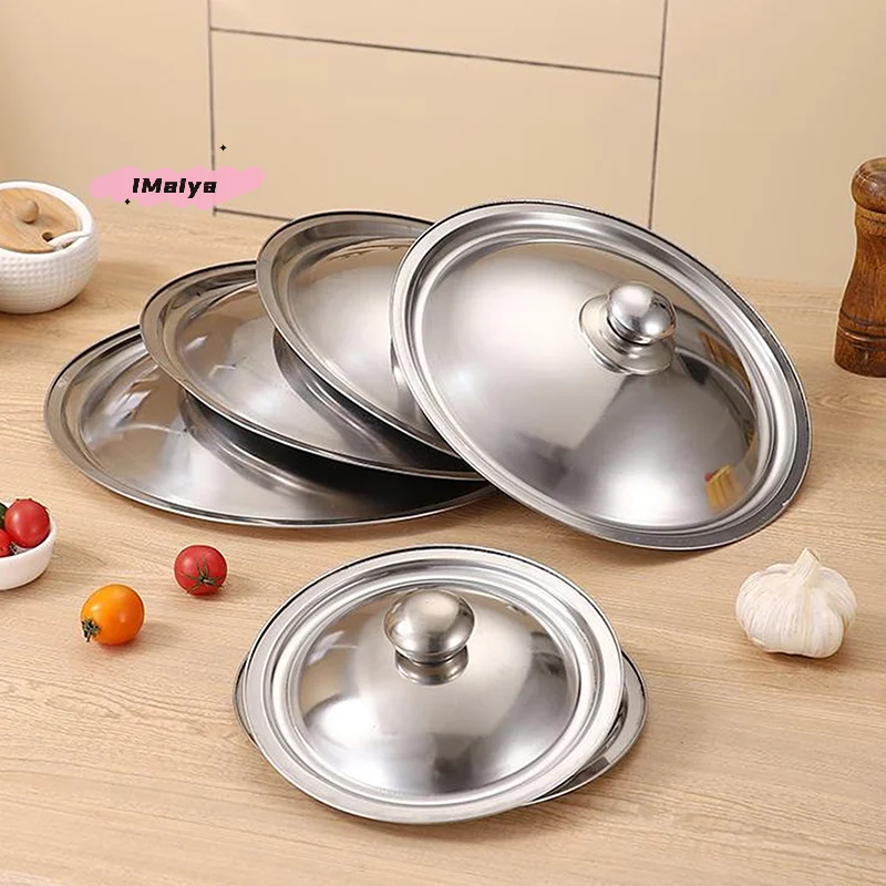 Universal Stainless Steel Pot Lid 10-32cm Smooth Edge Frying Pan Cover Dishwasher Safe For Skillet Wok Pot glass pot lid glass lid