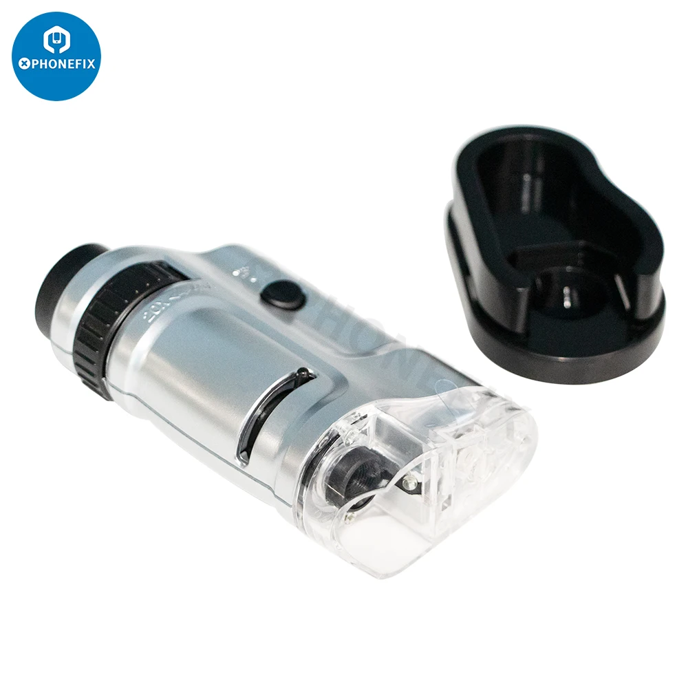 휴대용 현미경 20-40X 미니 포켓 휴대용 현미경 LED 빛 집중 조절 쥬얼리 돋보기 확대경