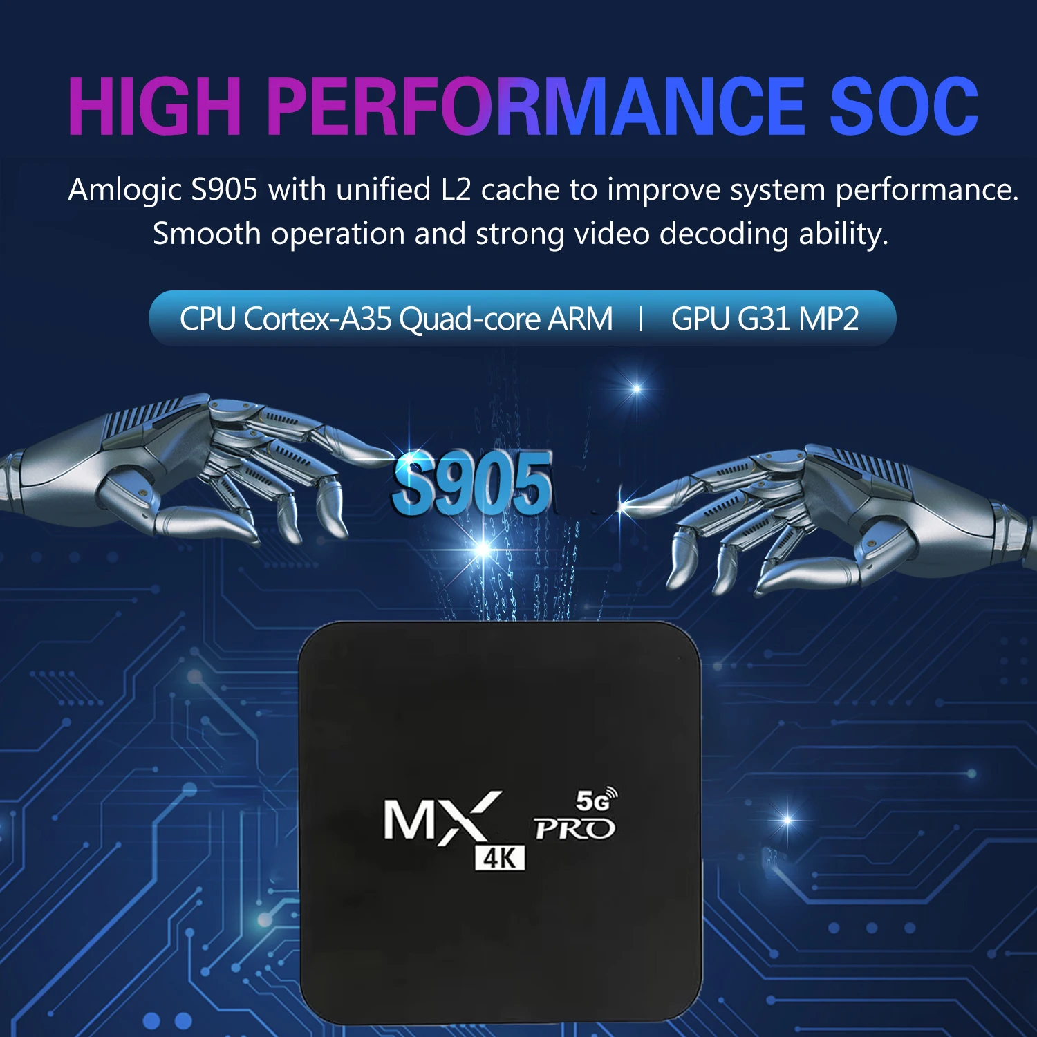 MX-Pro Smart TV Box 4K HD Android 11 Amlogic S905 Quad-Core 4G WiFi Original Media Player Home Theater Set Top Box IPTV foto 6