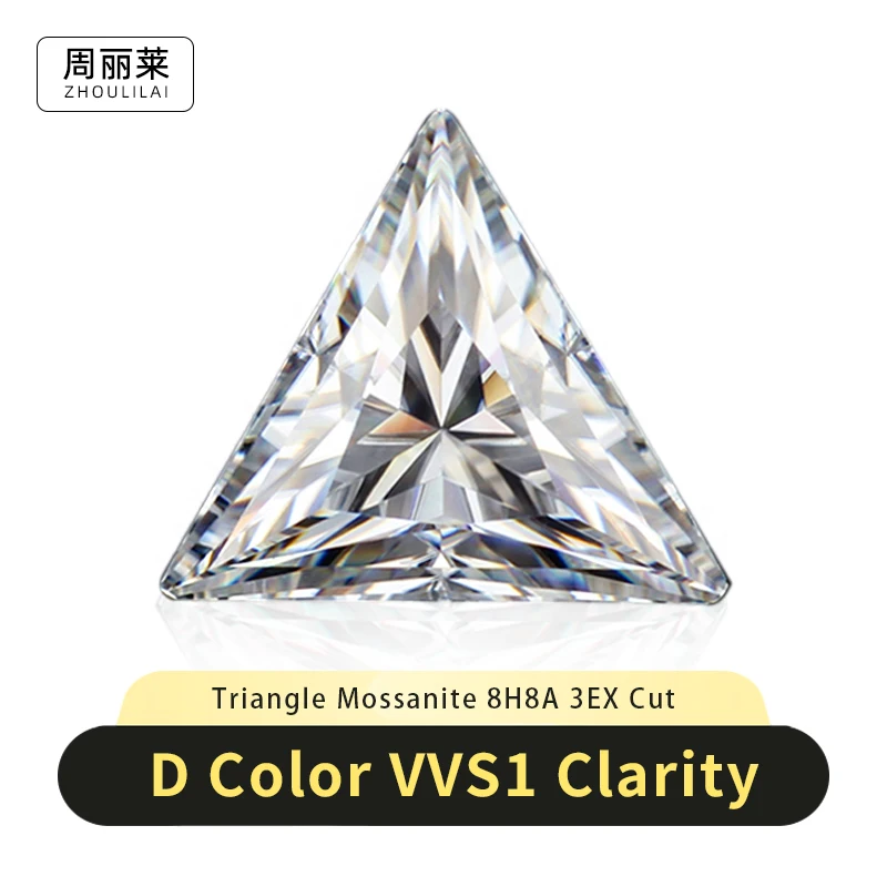 

Right Triangle Cut Moissanite Loose Diamond D Color VVS1 Clarity Factory Wholesale