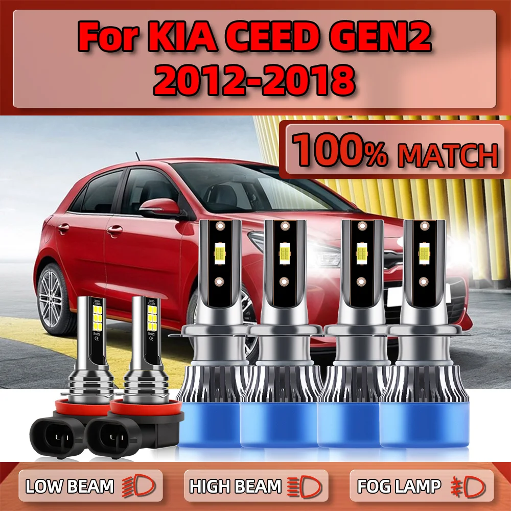 

12V H7 Canbus LED Headlight 360W 60000LM Turbo Auto Lamps 12V Fog Lights 6000K For KIA CEED GEN2 2012-2014 2015 2016 2017 2018