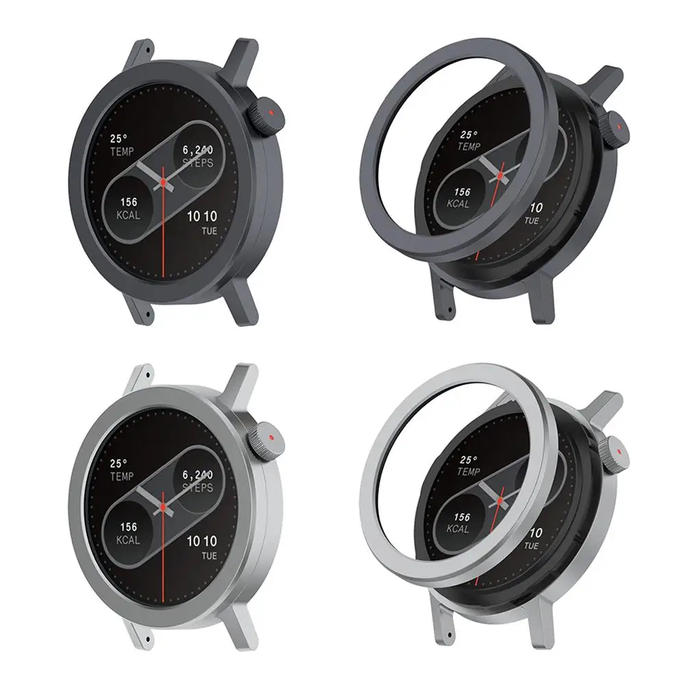 Enhanced Anti-Scratch Metal Bezel & Tempered Film Set for Watches - Dual Style Edition
