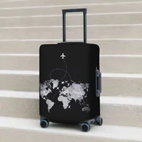 Flight Suitcase Cover Travel Map Cartoon Business Protection Holiday Elastic Luggage Supplies 1